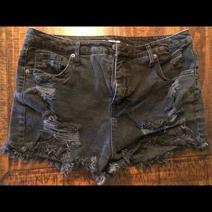 Black Jean Shorts